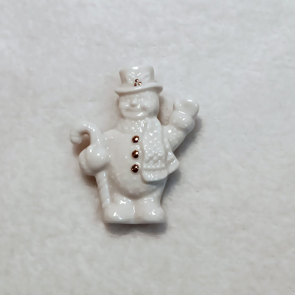 Vintage Lenox Porcelain Snowman Pin Brooch